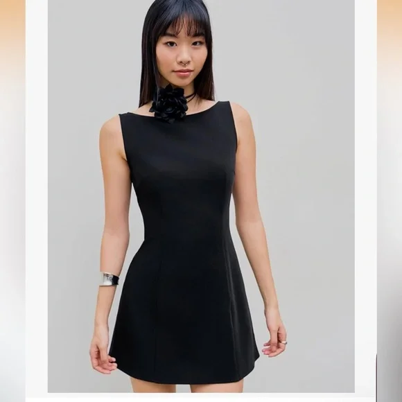 NWT CIDER Boat Neck Solid Mini Dress Size 0X - Picture 2 of 7